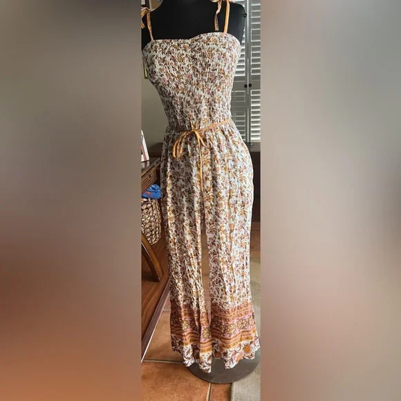 SOLD OUT- Umgee Mix Print Spaghetti Strap
Smocked Sweetheart Neckline Jumpsuit - Picture 4 of 6